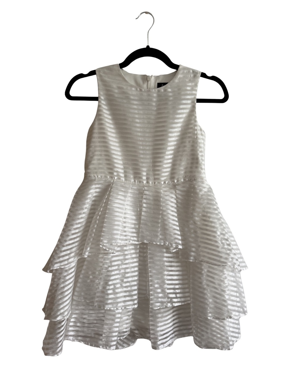 Girls White Sleeveless Tiered Party Dress